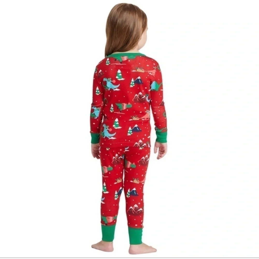 Target Wondershop Holiday Dino Print Pajama Set Toddler Size 3T